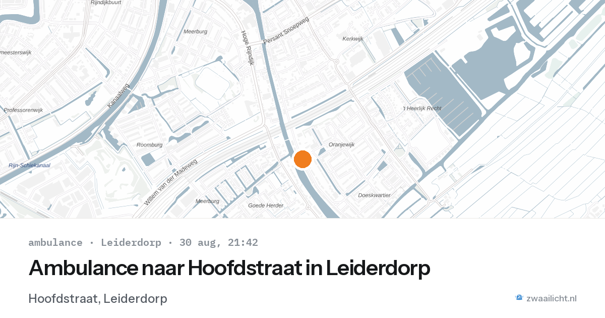 Ambulance naar Hoofdstraat in Leiderdorp — 30 aug 2026