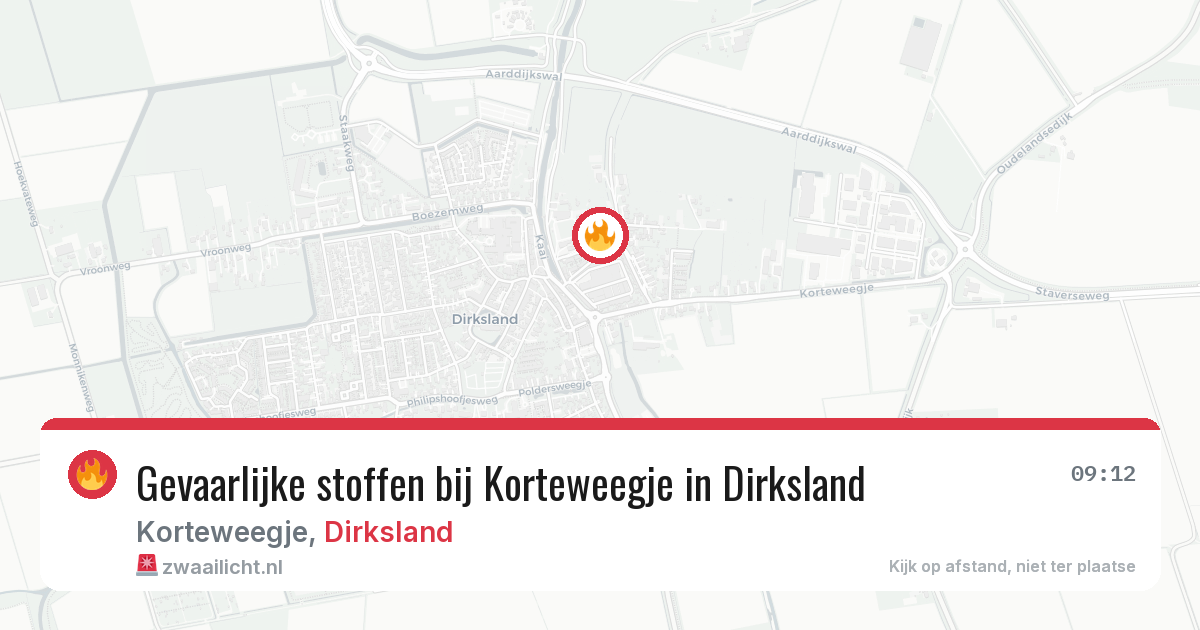 Gevaarlijke stoffen bij Korteweegje in Dirksland — 10 jul 2026