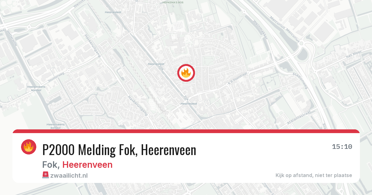 P2000 Melding Fok, Heerenveen — 17 jun 2026
