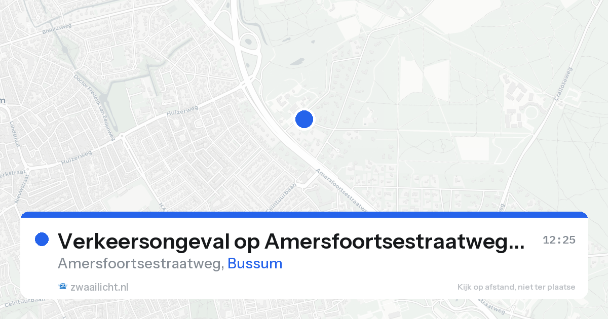 Verkeersongeval op Amersfoortsestraatweg in Bussum — 18 aug 2026