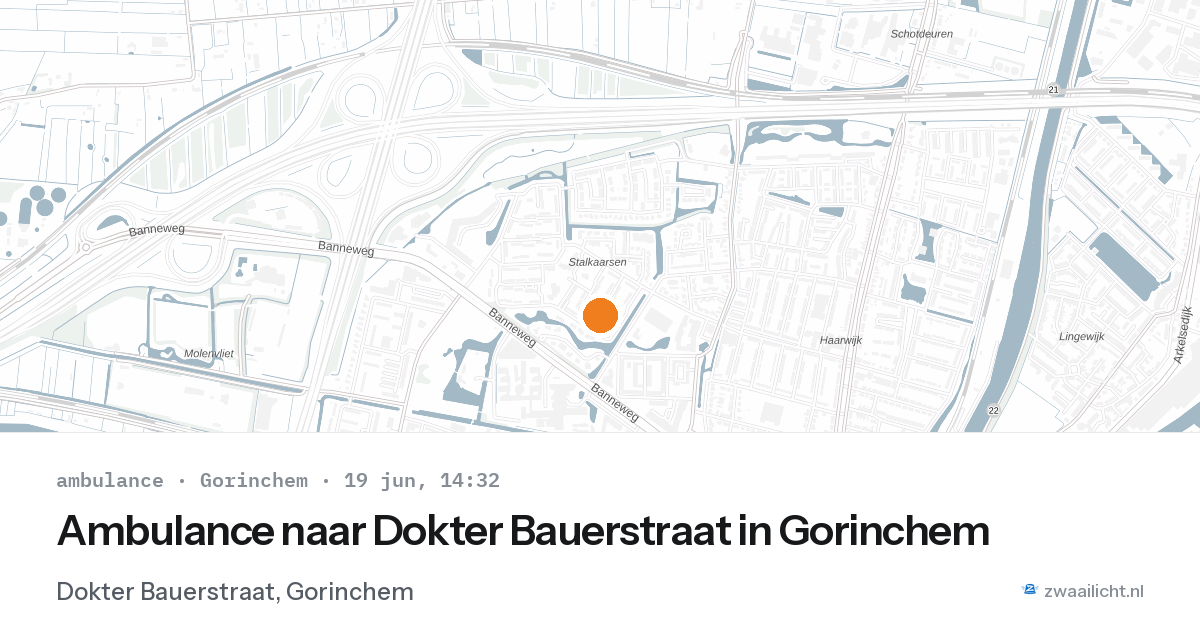 Ambulance naar Dokter Bauerstraat in Gorinchem — 19 jun 2026