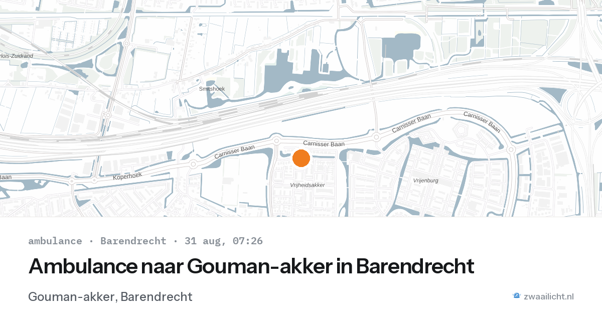 Ambulance naar Gouman-akker in Barendrecht — 31 aug 2026