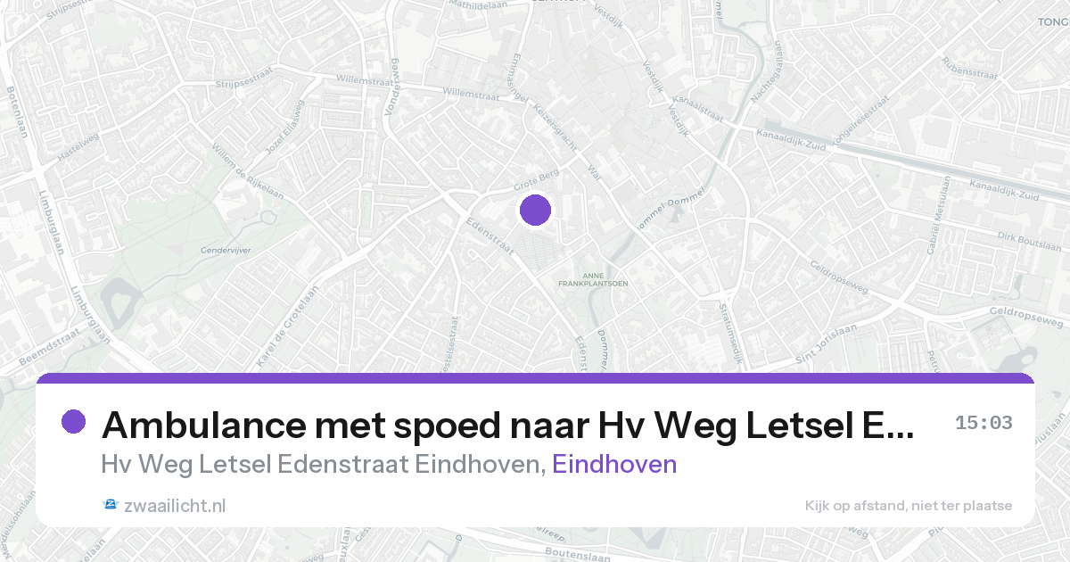 Ambulance met spoed naar Hv Weg Letsel Edenstraat Eindhoven in Eindhoven — 21 aug 2026