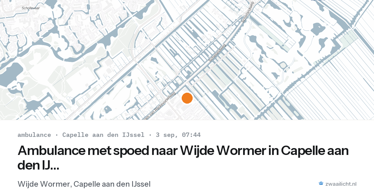 Ambulance met spoed naar Wijde Wormer in Capelle aan den IJssel — 3 sep 2026