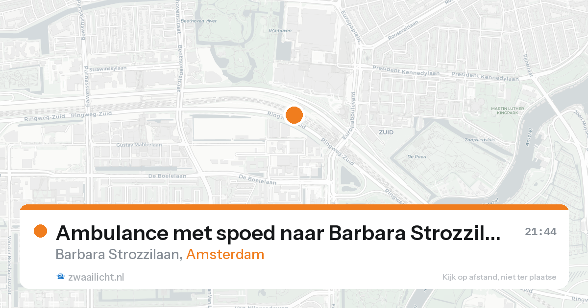 Ambulance met spoed naar Barbara Strozzilaan in Amsterdam — 22 aug 2026