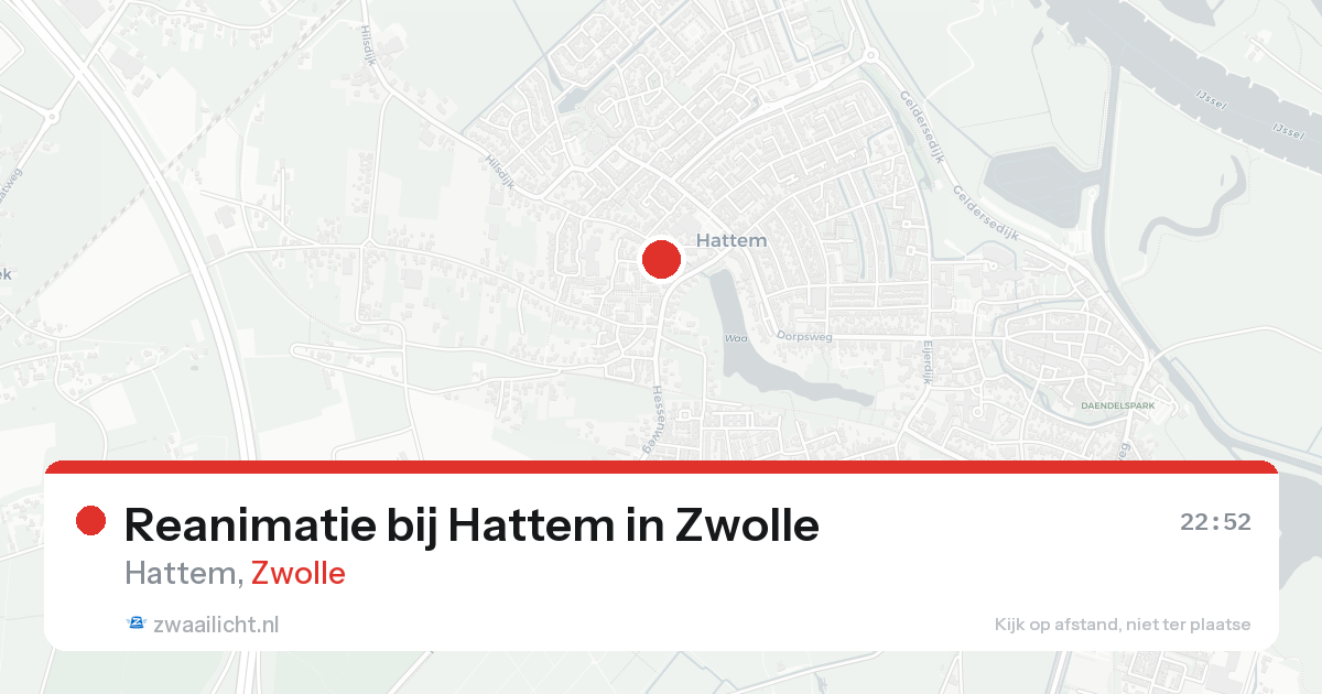 Reanimatie bij Hattem in Zwolle — 22 aug 2026