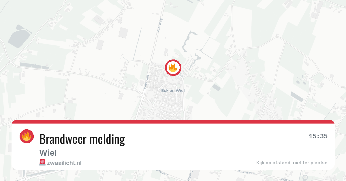 Brandweer melding — 1 aug 2026