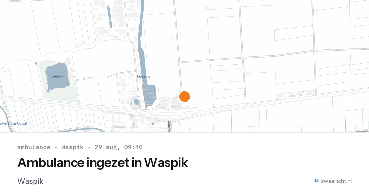Ambulance ingezet in Waspik — 29 aug 2026