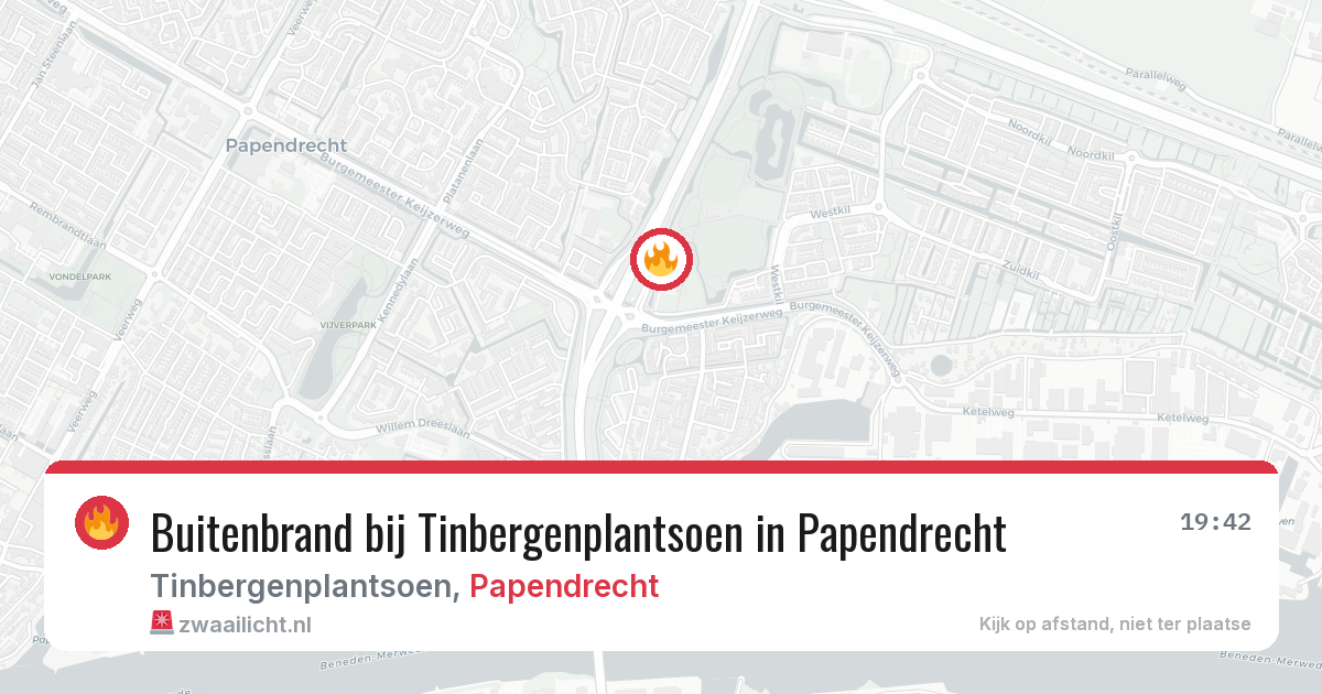Buitenbrand bij Tinbergenplantsoen in Papendrecht — 11 apr 2026