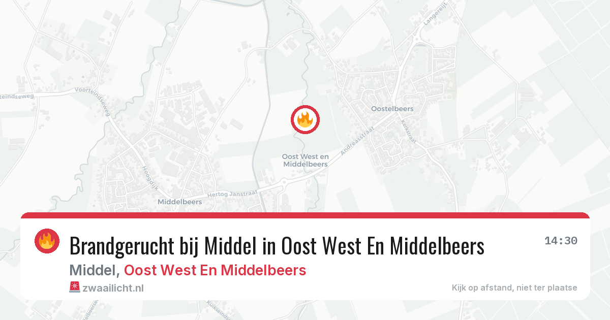 Brandgerucht bij Middel in Oost West En Middelbeers — 25 apr 2026