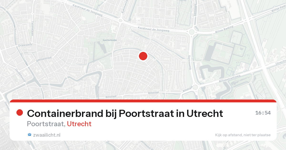 Containerbrand bij Poortstraat in Utrecht — 17 aug 2026