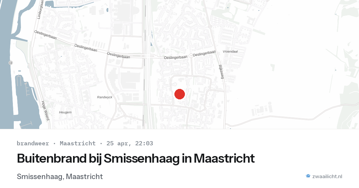 Buitenbrand bij Smissenhaag in Maastricht — 25 apr 2026