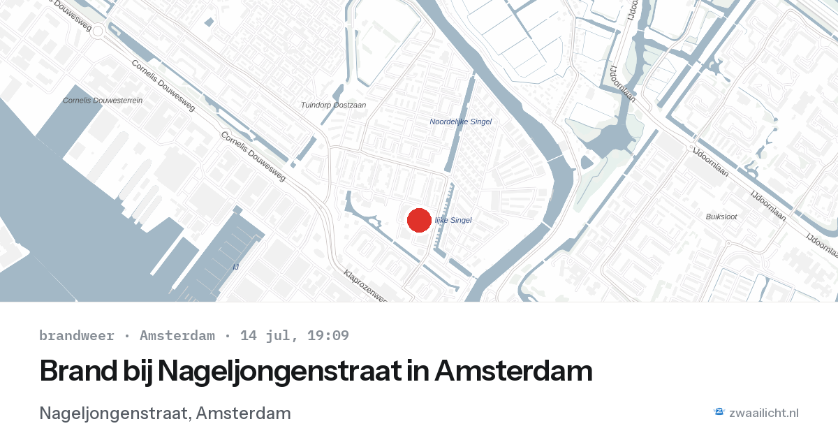 Brand bij Nageljongenstraat in Amsterdam — 14 jul 2026