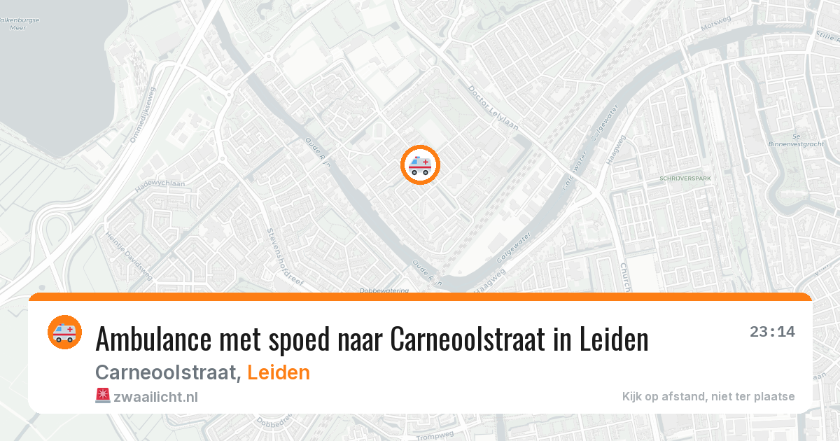 Ambulance met spoed naar Carneoolstraat in Leiden — 14 aug 2026