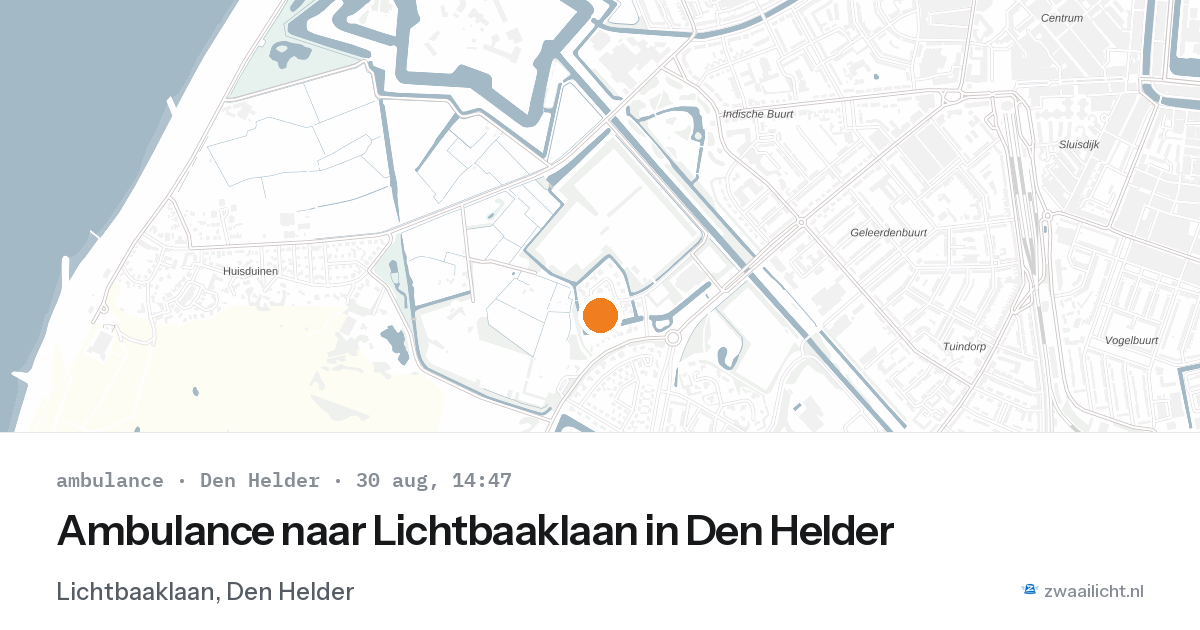 Ambulance naar Lichtbaaklaan in Den Helder — 30 aug 2026