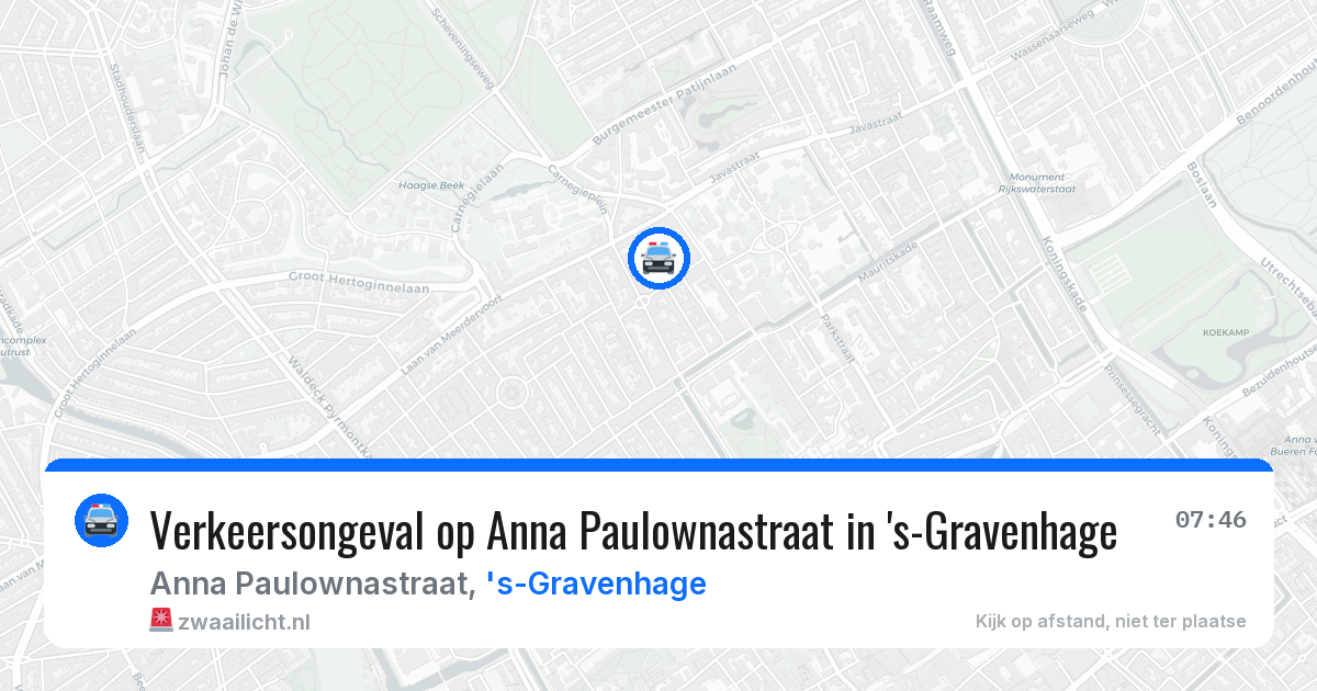 Verkeersongeval op Anna Paulownastraat in 's-Gravenhage — 23 mrt 2026