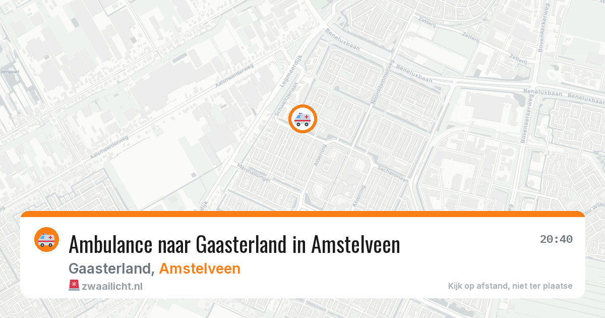 Ambulance naar Gaasterland in Amstelveen — 6 aug 2026