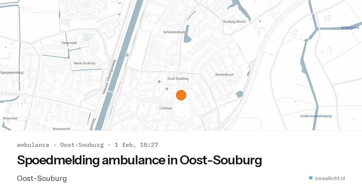 Spoedmelding ambulance in Oost-Souburg — 1 feb 2026