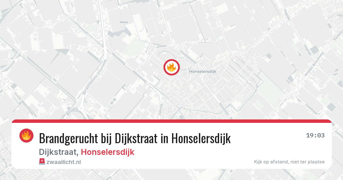 Brandgerucht bij Dijkstraat in Honselersdijk — 4 jun 2026