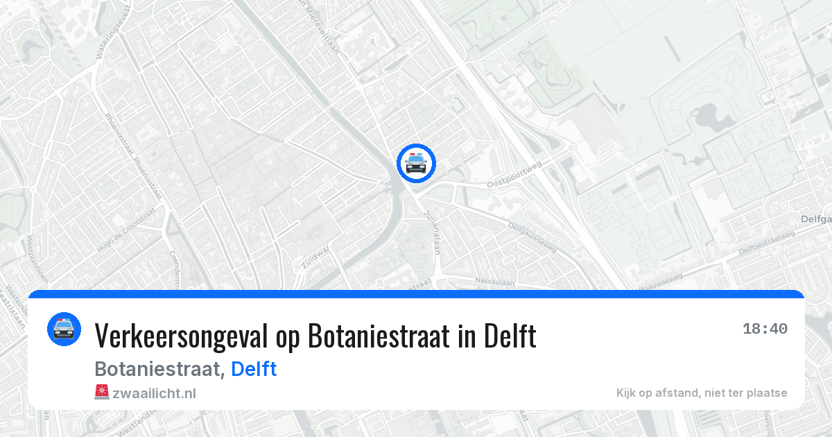 Verkeersongeval op Botaniestraat in Delft — 23 jun 2026
