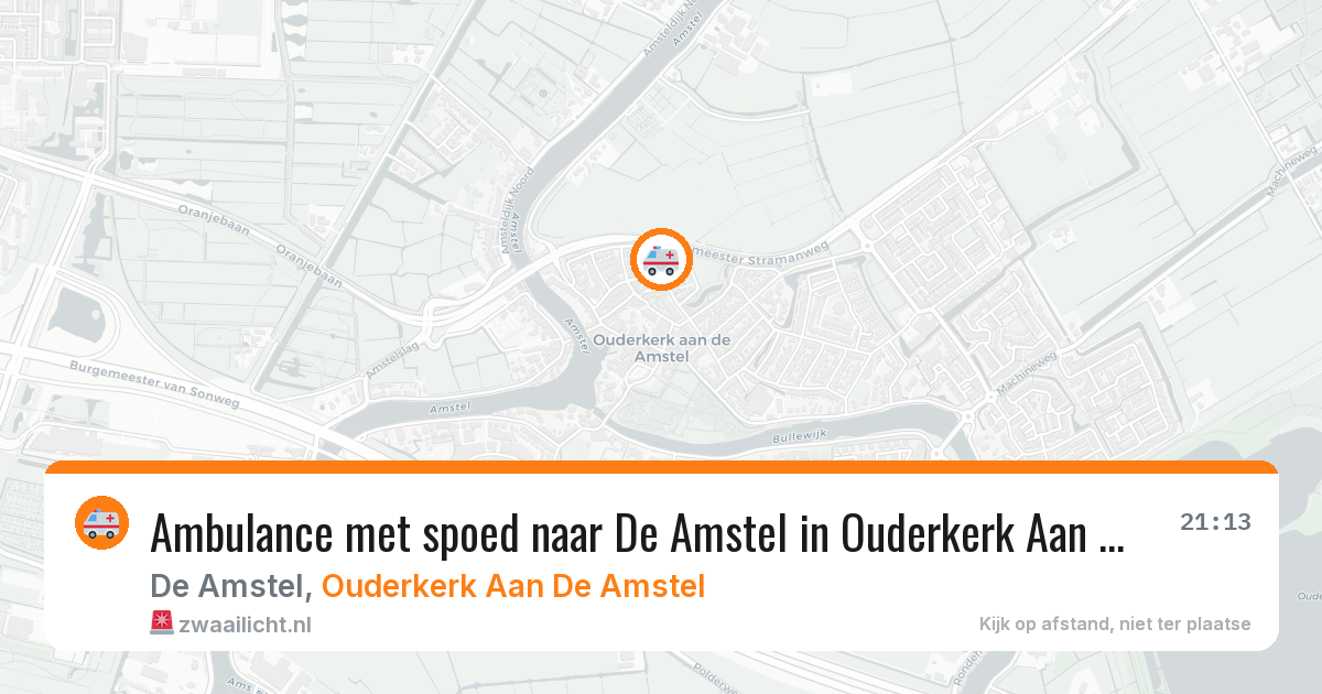 Ambulance met spoed naar De Amstel in Ouderkerk Aan De Amstel — 22 mrt 2026