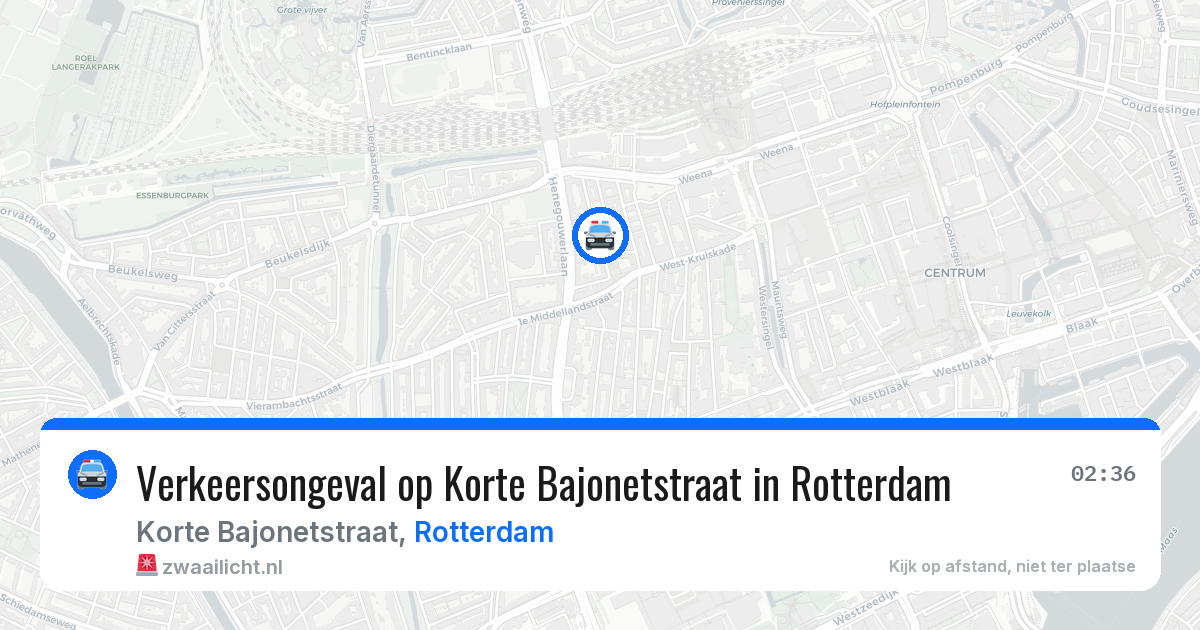 Verkeersongeval op Korte Bajonetstraat in Rotterdam — 5 jul 2026