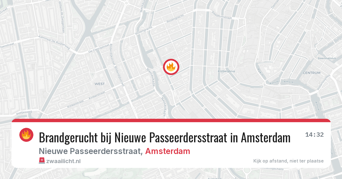 Brandgerucht bij Nieuwe Passeerdersstraat in Amsterdam — 10 jun 2026