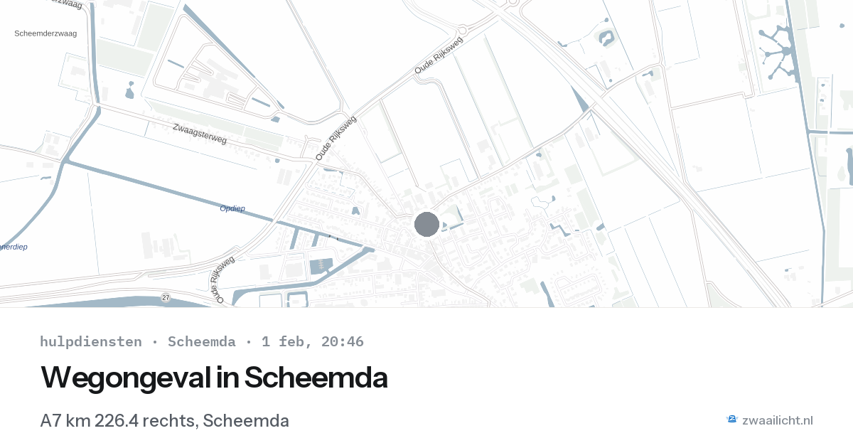 Wegongeval in Scheemda — 1 feb 2026