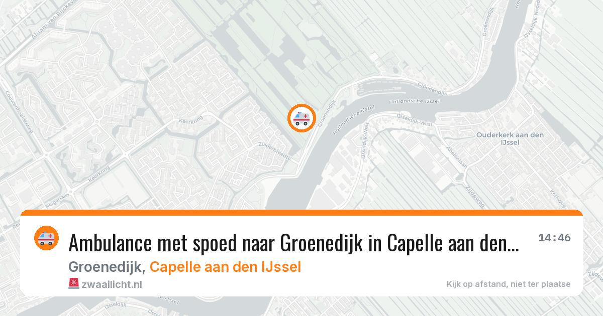 Ambulance met spoed naar Groenedijk in Capelle aan den IJssel — 24 mei 2026