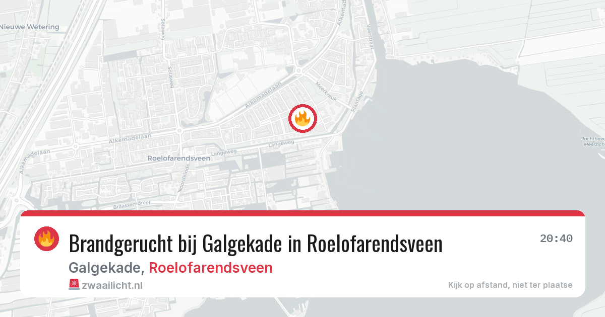 Brandgerucht bij Galgekade in Roelofarendsveen — 6 jun 2026