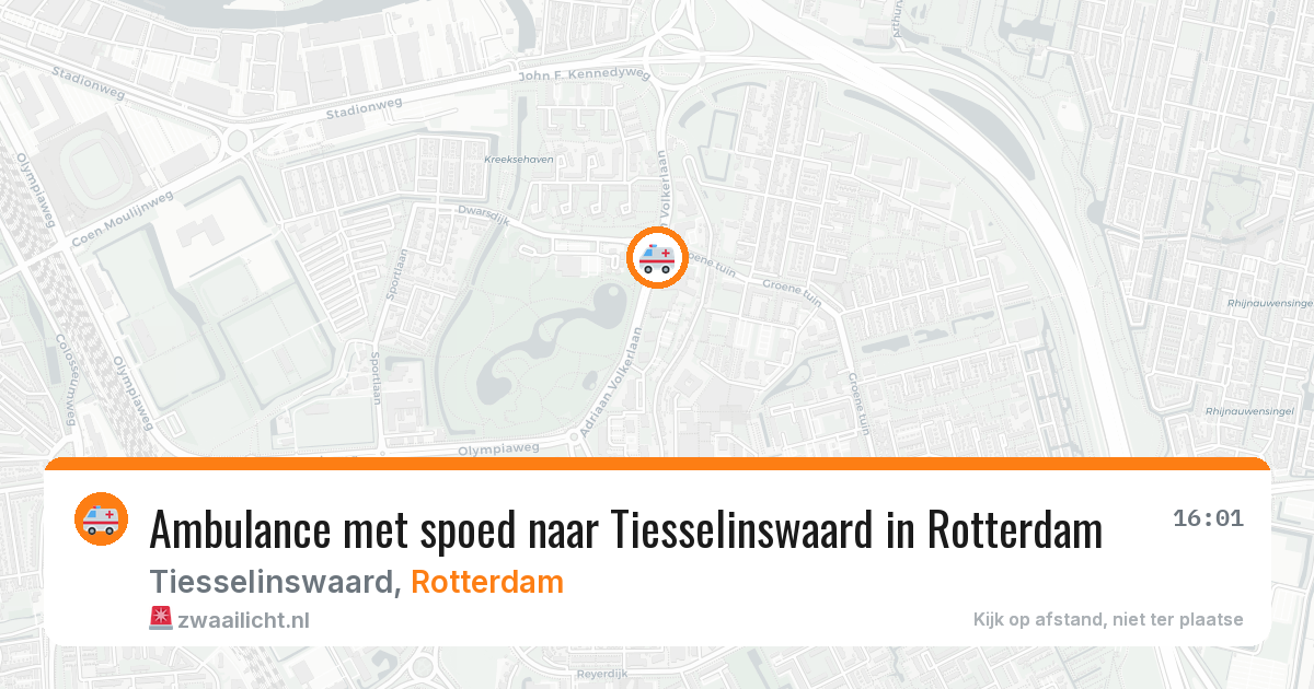 Ambulance met spoed naar Tiesselinswaard in Rotterdam — 23 jun 2026