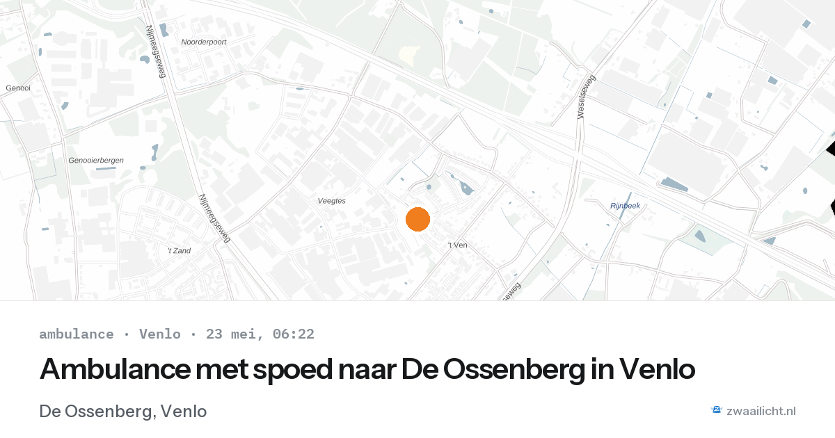 Ambulance met spoed naar De Ossenberg in Venlo — 23 mei 2026