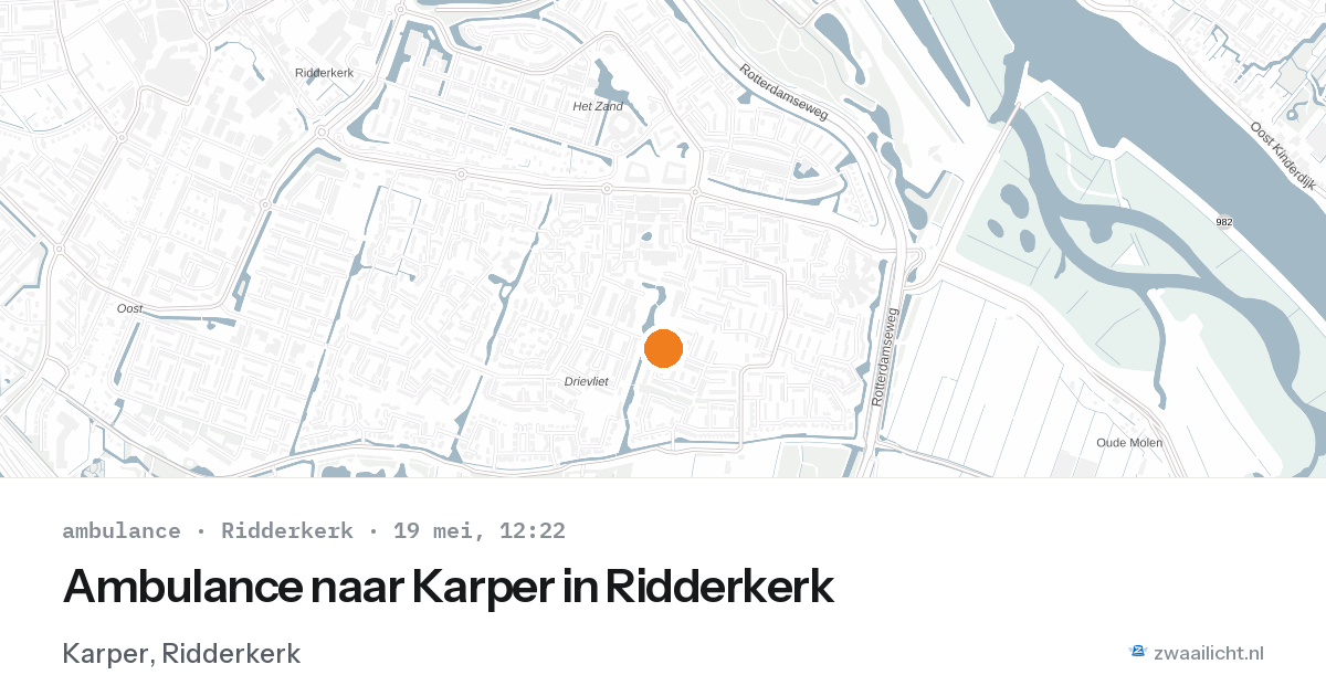Ambulance naar Karper in Ridderkerk — 19 mei 2026