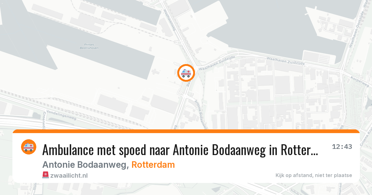Ambulance met spoed naar Antonie Bodaanweg in Rotterdam — 21 jun 2026