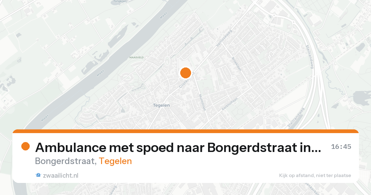 Ambulance met spoed naar Bongerdstraat in Tegelen — 17 aug 2026