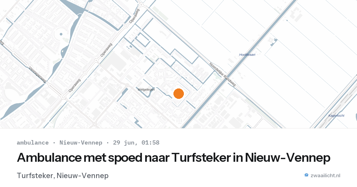 Ambulance met spoed naar Turfsteker in Nieuw-Vennep — 28 jun 2026