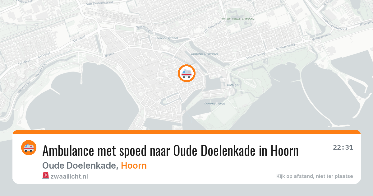 Ambulance met spoed naar Oude Doelenkade in Hoorn — 24 jul 2026