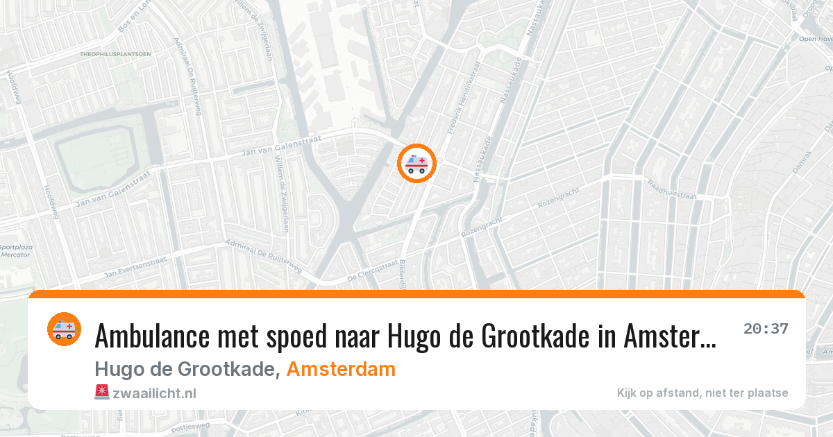 Ambulance met spoed naar Hugo de Grootkade in Amsterdam — 20 apr 2026