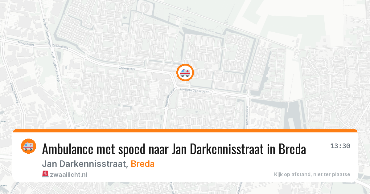 Ambulance met spoed naar Jan Darkennisstraat in Breda — 23 mei 2026