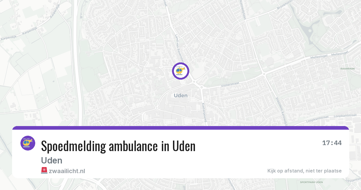 Spoedmelding ambulance in Uden — 9 aug 2026