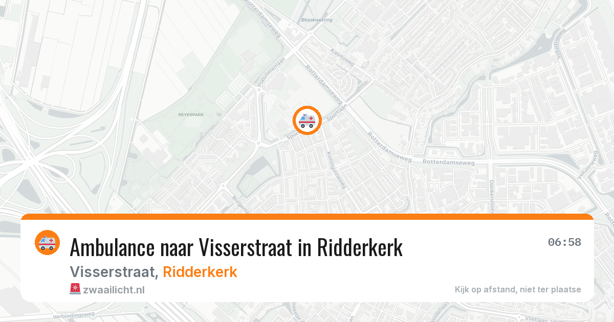 Ambulance naar Visserstraat in Ridderkerk — 2 aug 2026