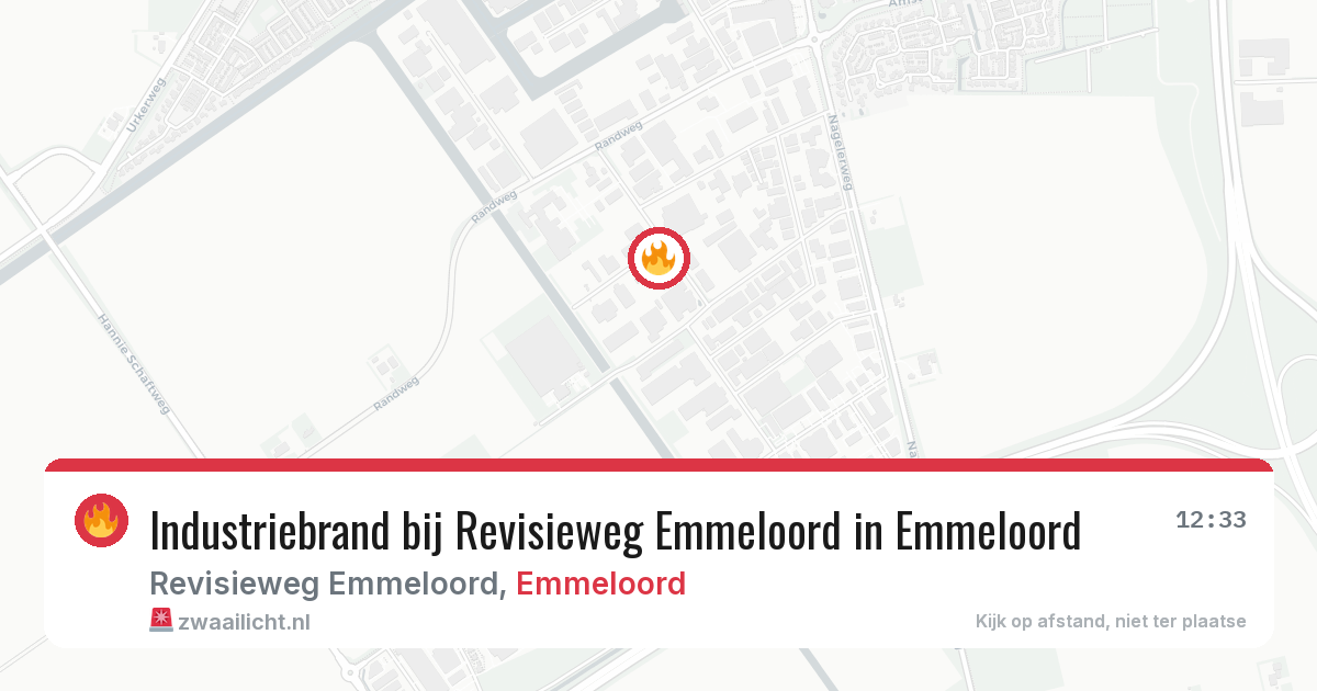 Industriebrand bij Revisieweg Emmeloord in Emmeloord — 12 aug 2026