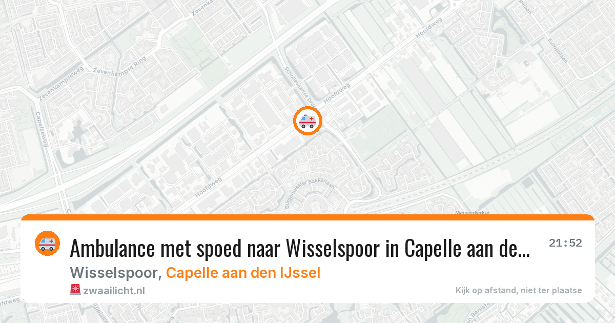 Ambulance met spoed naar Wisselspoor in Capelle aan den IJssel — 10 aug 2026