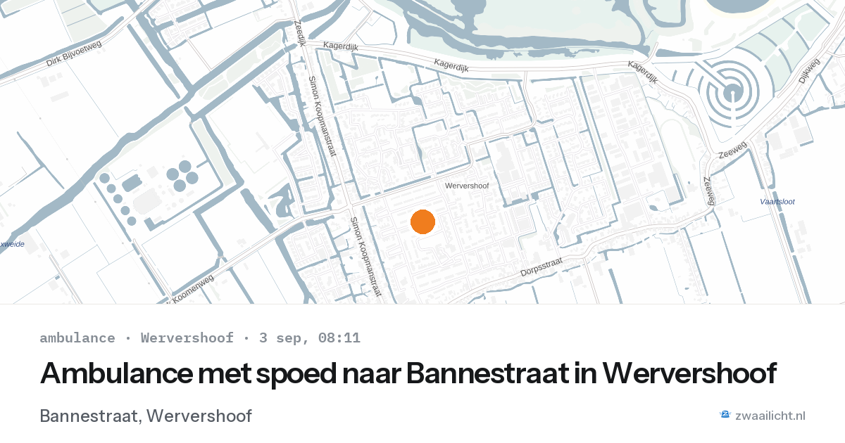 Ambulance met spoed naar Bannestraat in Wervershoof — 3 sep 2026
