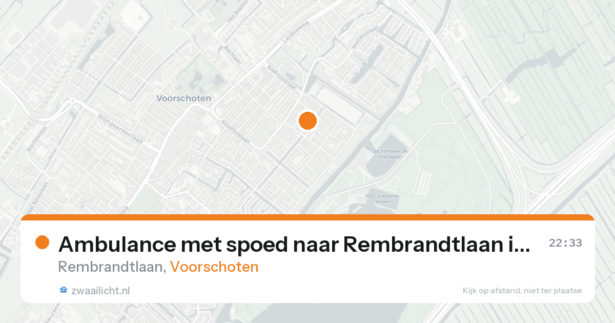 Ambulance met spoed naar Rembrandtlaan in Voorschoten — 21 aug 2026