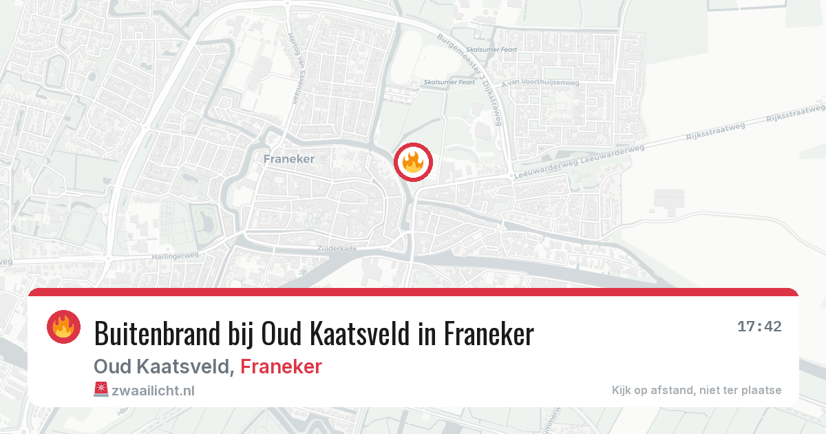 Buitenbrand bij Oud Kaatsveld in Franeker — 6 jun 2026