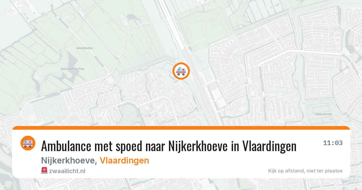 Ambulance met spoed naar Nijkerkhoeve in Vlaardingen — 20 mei 2026