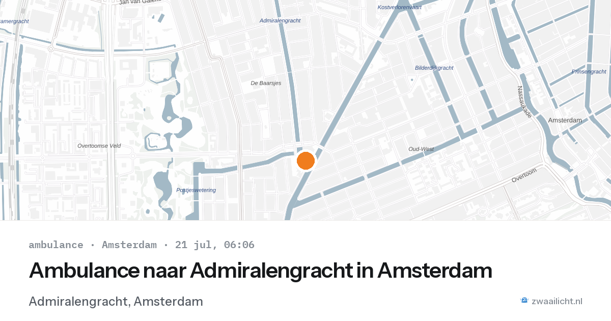 Ambulance naar Admiralengracht in Amsterdam — 21 jul 2026