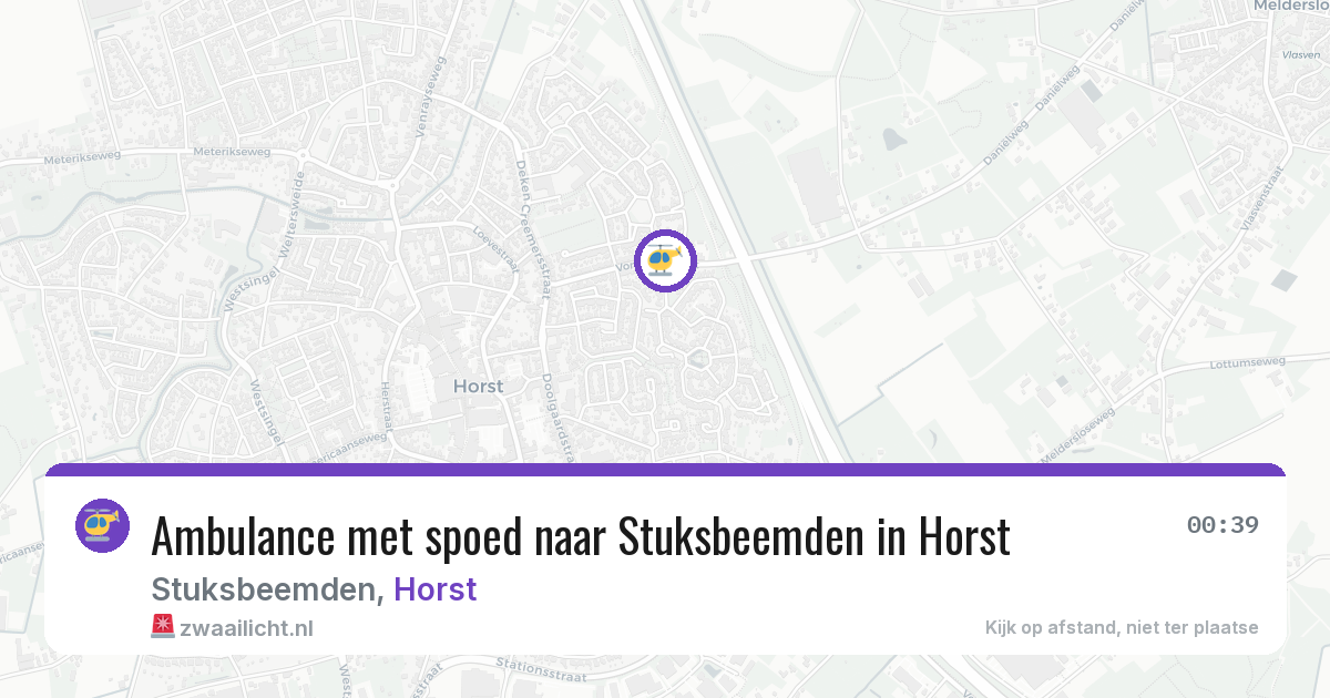 Ambulance met spoed naar Stuksbeemden in Horst — 12 jun 2026