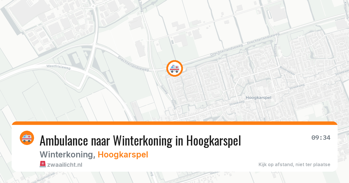 Ambulance naar Winterkoning in Hoogkarspel — 30 jul 2026
